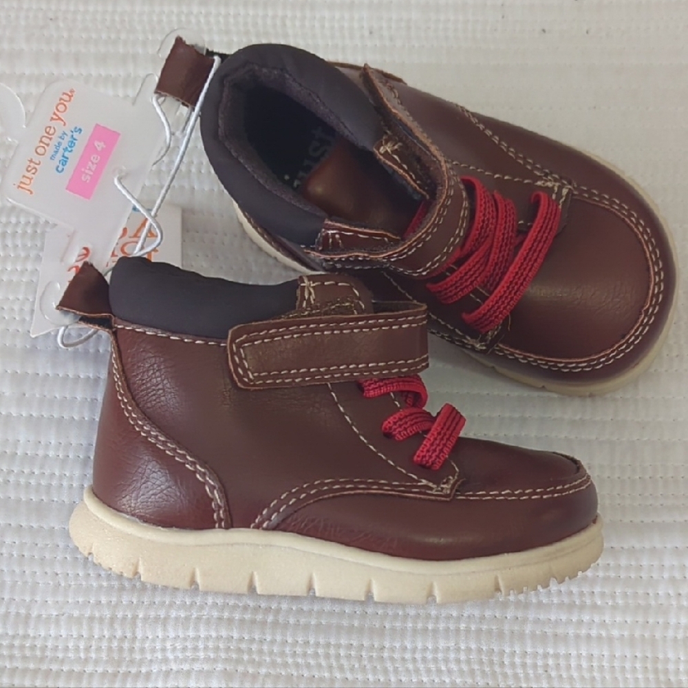 Brown Kids Shoes with Red Laces